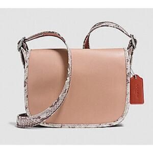 Coach patricia Saddle Bag nude pink python 11760